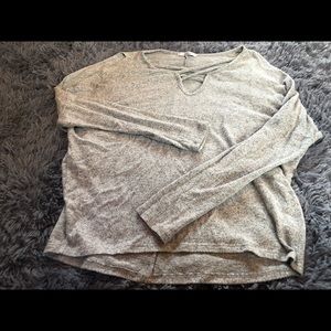 Light gray sweater with shoulder cutouts!